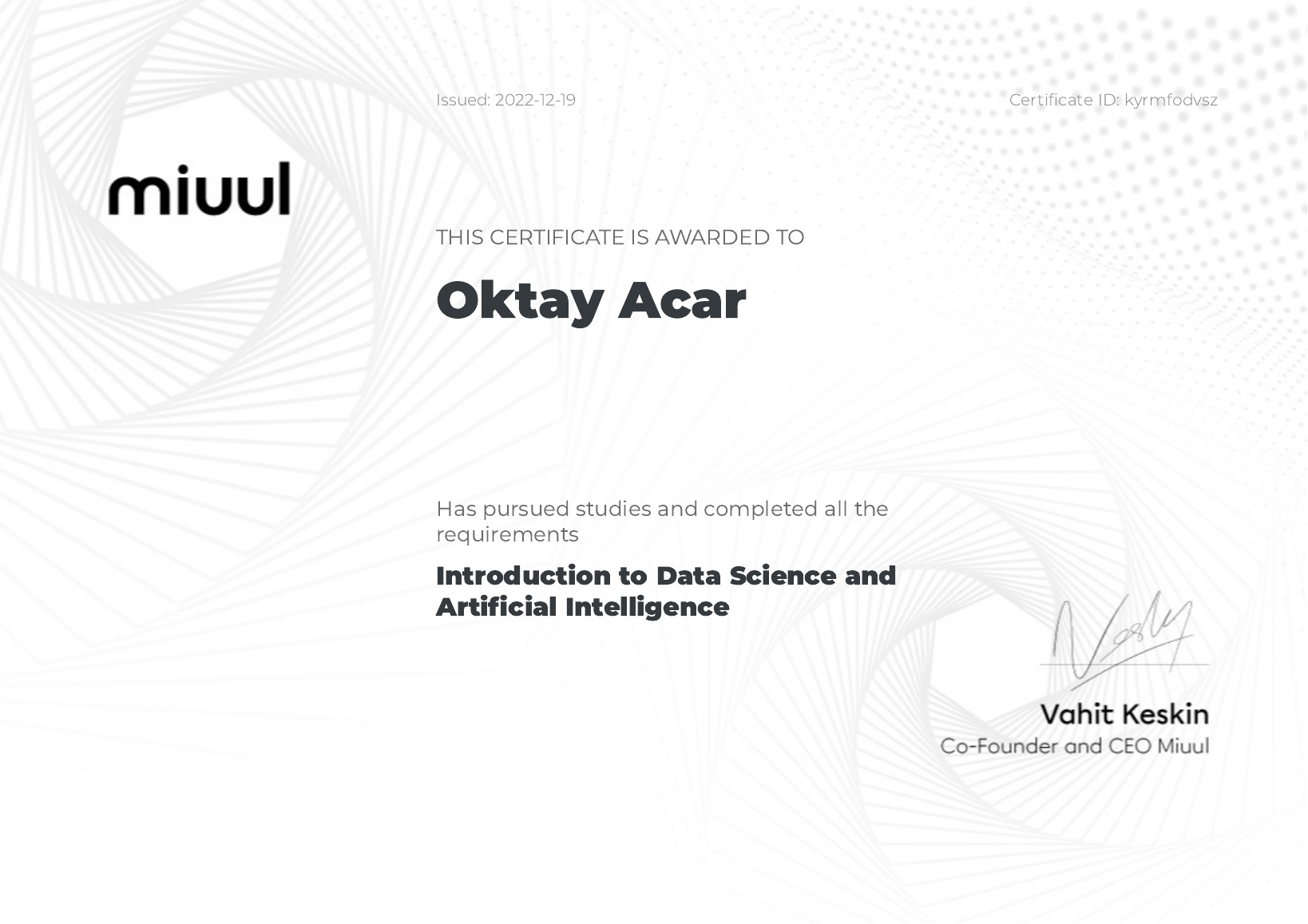 Introduction to Data Science and Artificial Intelligence